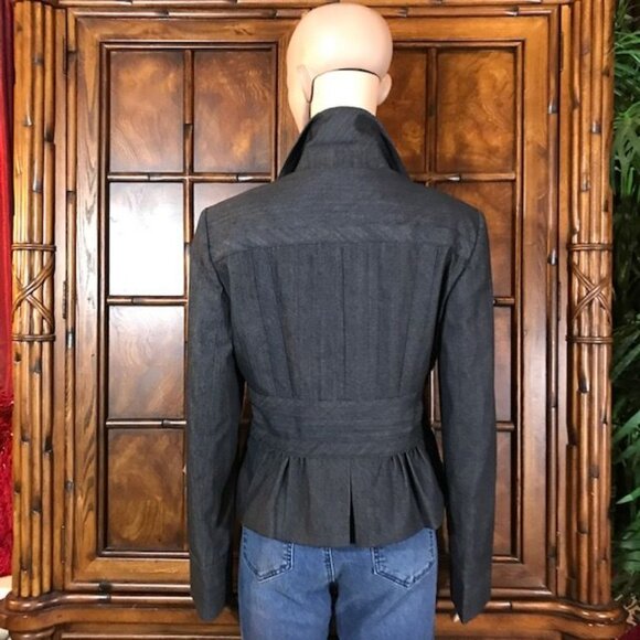 NWOT Nine West Indigo Cannes Tailored Variegated Peplum Double Breasted Jacket - Picture 4 of 16